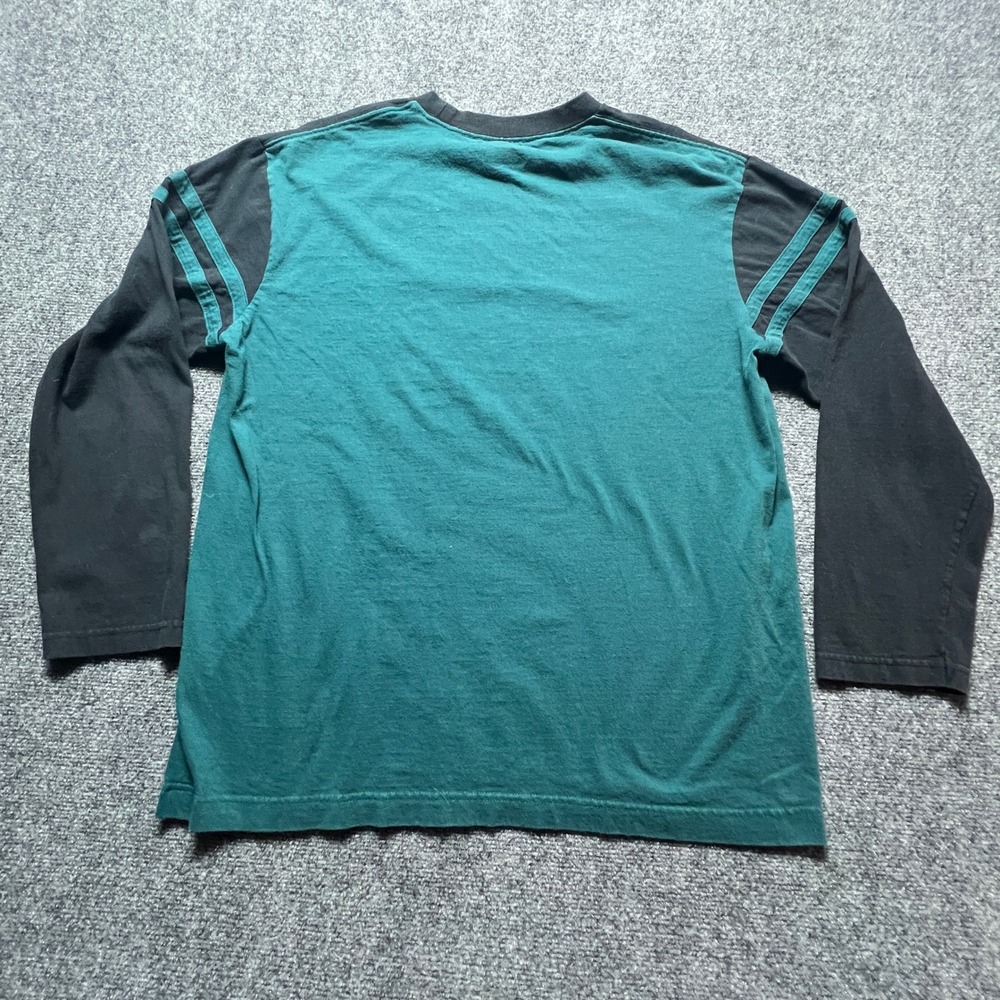 NFL Team Apparel Philadelphia Eagles Raglan Long Sleeve Shirt Green Black Mens L - Picture 7 of 8
